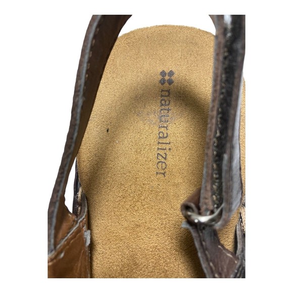 Naturalizer Pompano Women's 10N Brown Leather Slingback Sandals Shoes - Picture 7 of 10